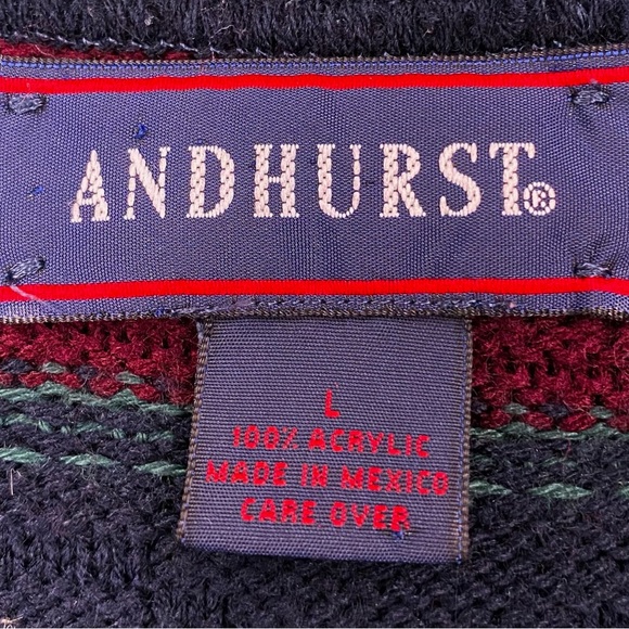 Vintage 90’s Andhurst Patterned Button Down Sweater Vest Men’s Size Large - Picture 2 of 6